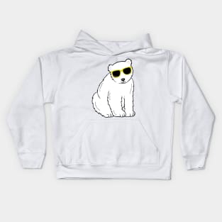 Cool Ice Polar Bear wearing Glasses Kids Hoodie